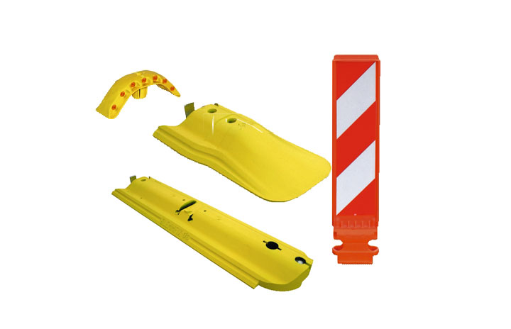 Leit- und Fahrbahnschwellen, Leitwände aus Kunststoff