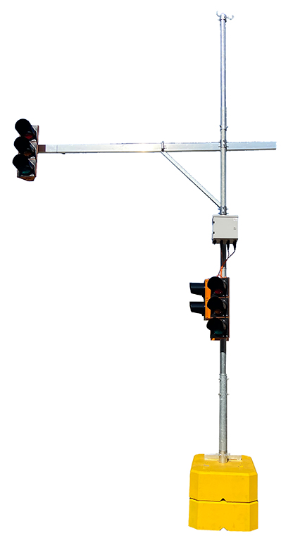 Stahl-Rundmast-Konstruktion bis 7,90 m Höhe mit Ausleger